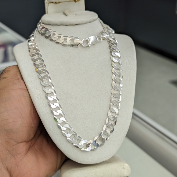 925 Sterling Silver Cuban Curb Chain 8.5mm 22 inches